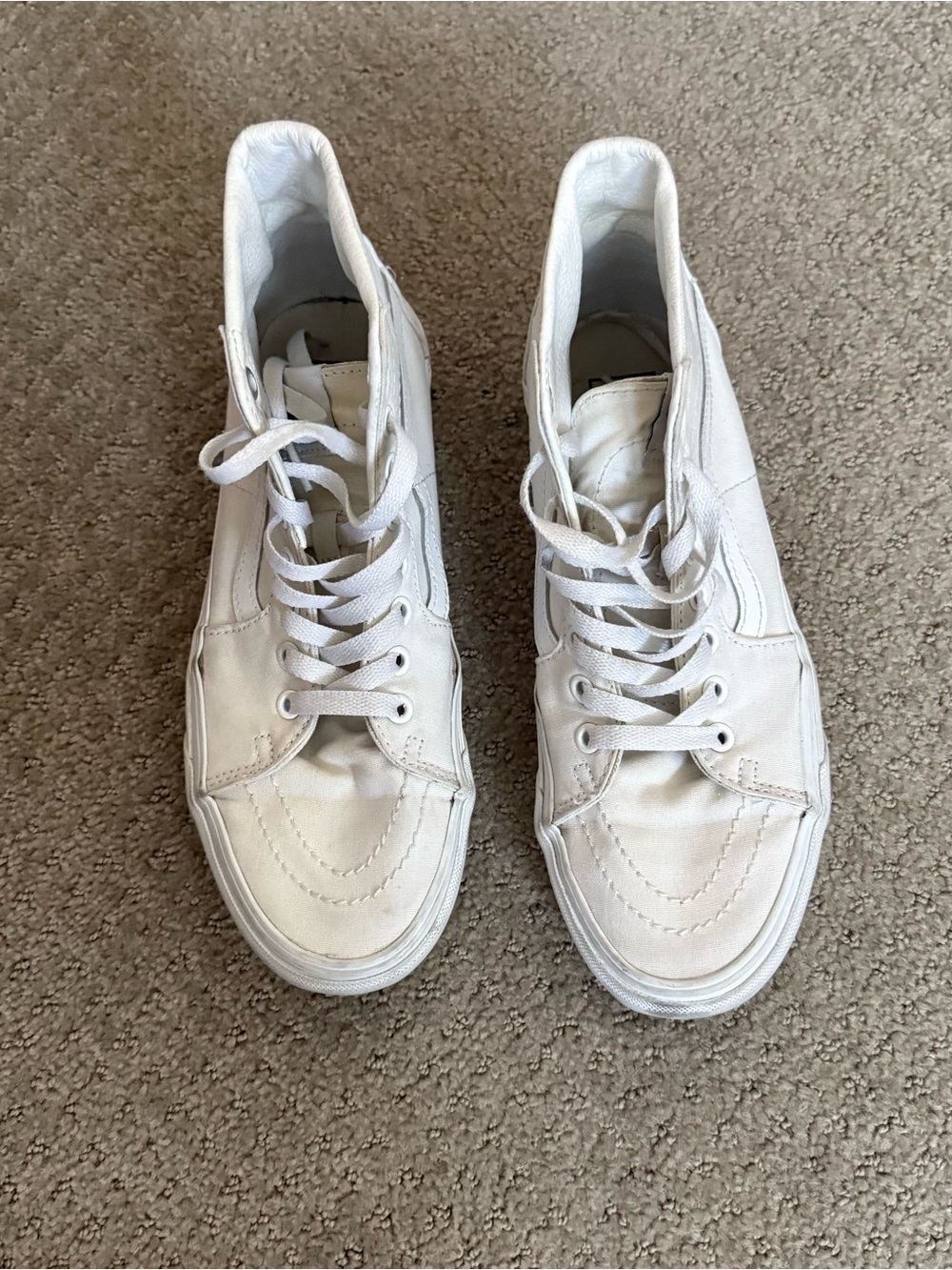 Vans white sk8-hi tapered high top sneakers